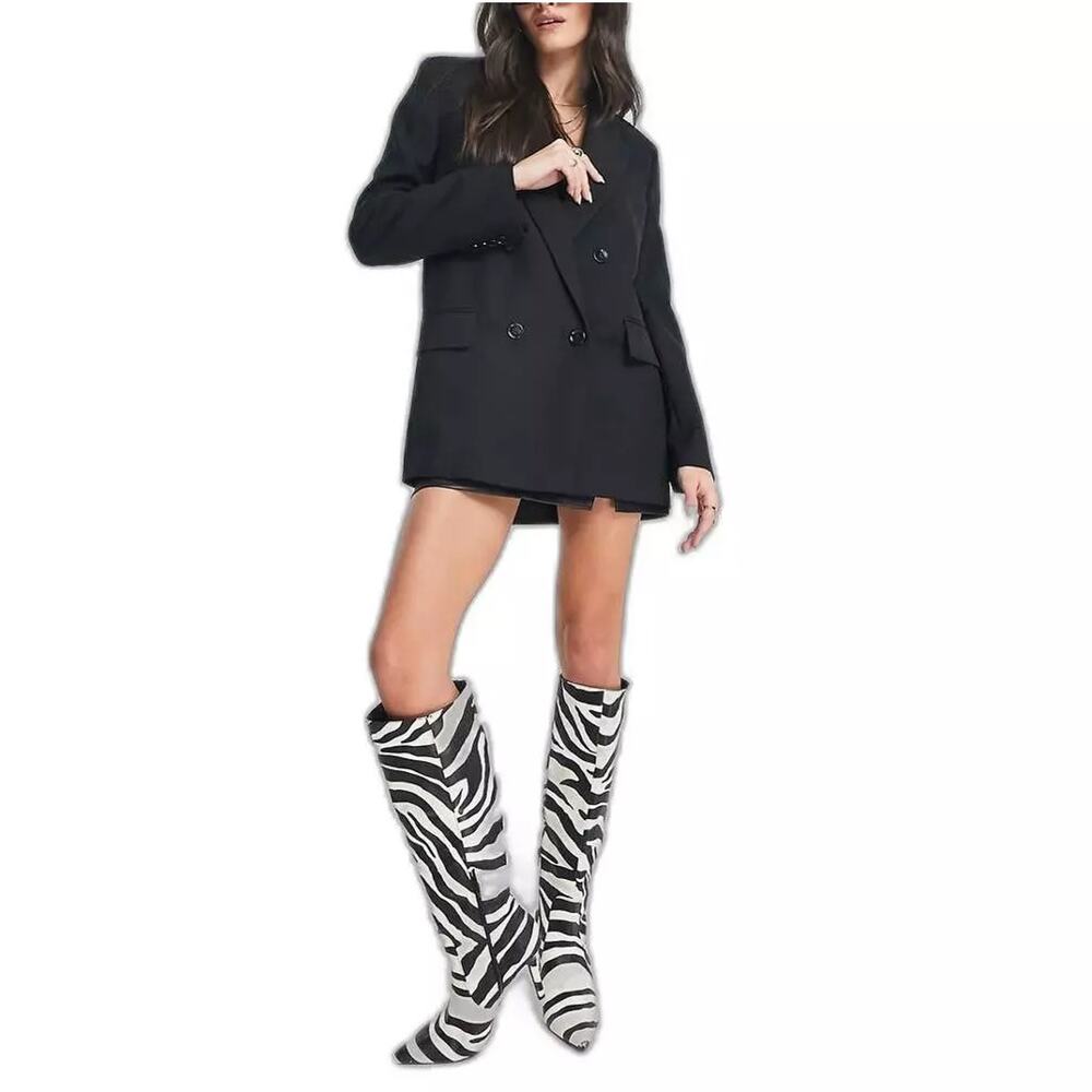 Mango Tailored Black Tuxedo Blazer Size S